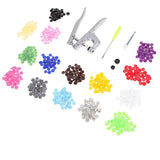 150 pcs plastic snaps buttons and 1 set of snap pliers hand tools - FancyGad